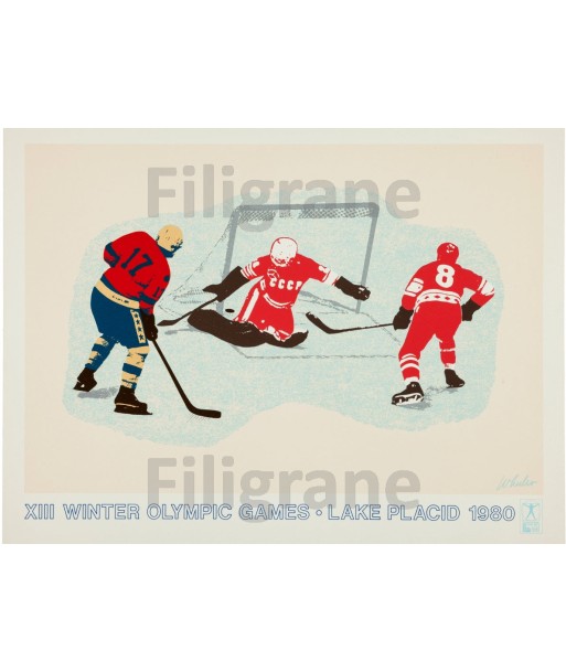 SPORT HOCKEY OLYMPIC GAMES 1980 Rigi-POSTER/REPRODUCTION d1 AFFICHE VINTAGE vente chaude votre 