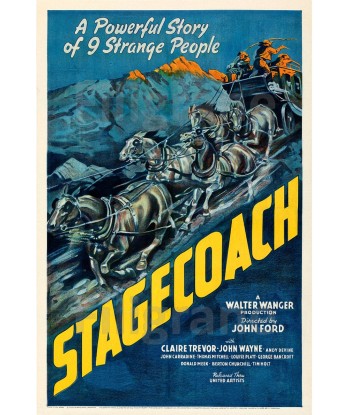 STAGECOACH FILM Rfri-POSTER/REPRODUCTION d1 AFFICHE VINTAGE le des métaux précieux