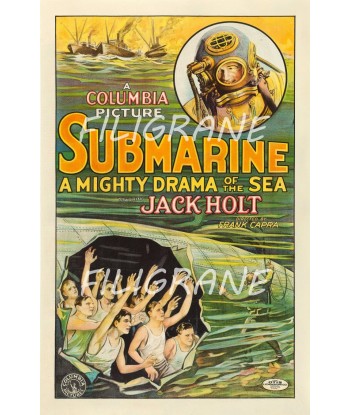 SUBMARINE FILM Rxwy-POSTER/REPRODUCTION d1 AFFICHE VINTAGE français