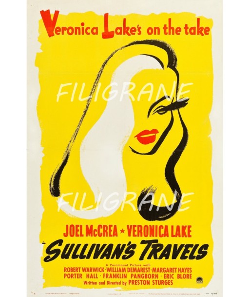 SULLIVAN'S TRAVELS FILM Rsus-POSTER/REPRODUCTION d1 AFFICHE VINTAGE ou a consommer sur place