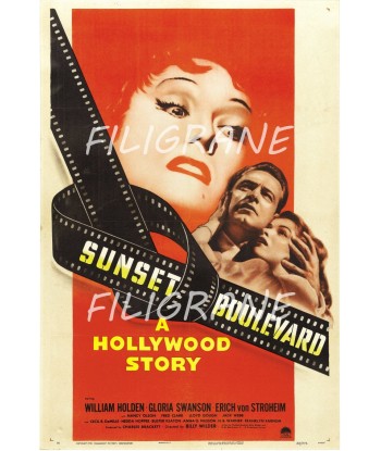 SUNSET BOULEVARD FILM Rfbg-POSTER/REPRODUCTION d1 AFFICHE VINTAGE plus qu'un jeu 