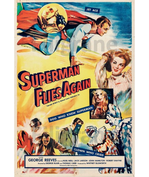 SUPERMAN FLIES AGAIN FILM Rmjo-POSTER/REPRODUCTION d1 AFFICHE VINTAGE livraison et retour toujours gratuits