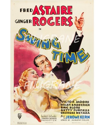 SWING TIME FILM Rxwe-POSTER/REPRODUCTION d1 AFFICHE VINTAGE Amélioration de cerveau avec