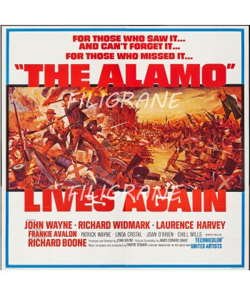 THE ALAMO LIVES AGAIN FILM Rvup-POSTER/REPRODUCTION d1 AFFICHE VINTAGE en linge