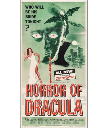 HORROR of DRACULA FILM Rvbx-POSTER/REPRODUCTION d1 AFFICHE VINTAGE Faites des économies