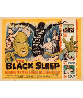 THE BLACK SLEEP FILM Rdsf-POSTER/REPRODUCTION d1 AFFICHE VINTAGE ou a consommer sur place