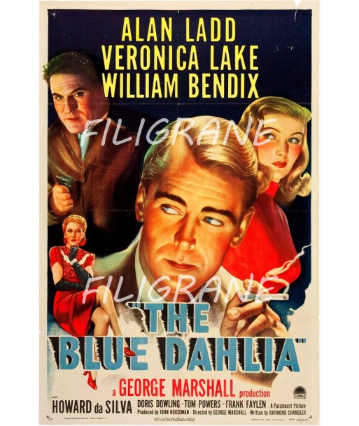 THE BLUE DAHLIA FILM Rbrc-POSTER/REPRODUCTION d1 AFFICHE VINTAGE commande en ligne