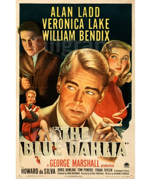 THE BLUE DAHLIA FILM Rzbb-POSTER/REPRODUCTION d1 AFFICHE VINTAGE meilleur choix