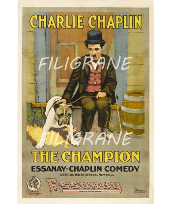 THE CHAMPION FILM CHAPLIN Reac-POSTER/REPRODUCTION d1 AFFICHE VINTAGE livraison et retour toujours gratuits