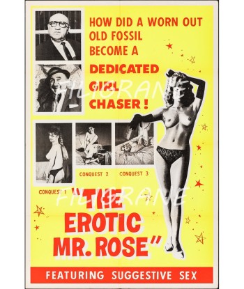 THE EROTIC M ROSE FILM Rtvj-POSTER/REPRODUCTION d1 AFFICHE VINTAGE en linge