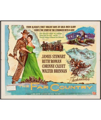 THE FAR COUNTRY FILM Rhnq-POSTER/REPRODUCTION d1 AFFICHE VINTAGE en linge