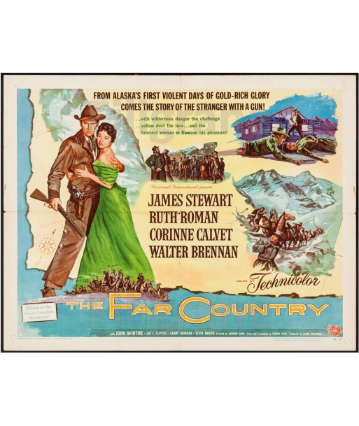 THE FAR COUNTRY FILM Rhnq-POSTER/REPRODUCTION d1 AFFICHE VINTAGE en linge