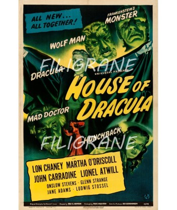 HOUSE of DRACULA FILM Rttl-POSTER/REPRODUCTION d1 AFFICHE VINTAGE vous aussi creer 