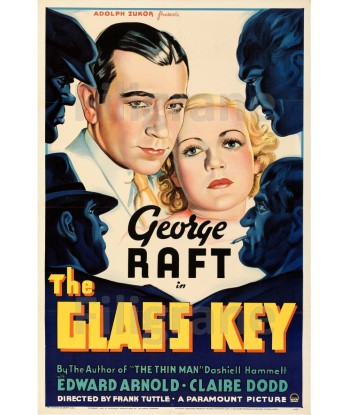 THE GLASS KEY FILM Rsrm-POSTER/REPRODUCTION d1 AFFICHE VINTAGE brillant des détails fins