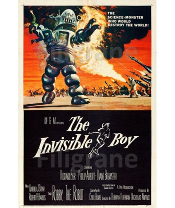 THE INVISIBLE BOY FILM Relf-POSTER/REPRODUCTION d1 AFFICHE VINTAGE de la marque