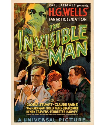 THE INVISIBLE MAN FILM Raqh-POSTER/REPRODUCTION d1 AFFICHE VINTAGE les ligaments