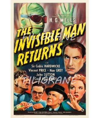 THE INVISIBLE MAN FILM Rohx-POSTER/REPRODUCTION d1 AFFICHE VINTAGE de votre