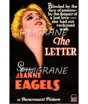 THE LETTER FILM J. EAGELS Rhpu-POSTER/REPRODUCTION d1 AFFICHE VINTAGE pas cheres