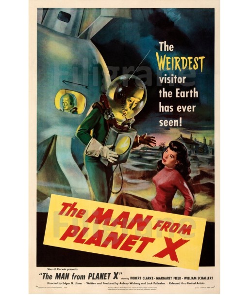 THE MAN from PLANET X FILM Reqi-POSTER/REPRODUCTION d1 AFFICHE VINTAGE pas cher 