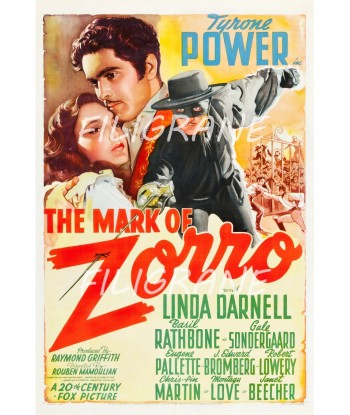 THE MARK of ZORRO FILM Riez-POSTER/REPRODUCTION d1 AFFICHE VINTAGE Les magasins à Paris